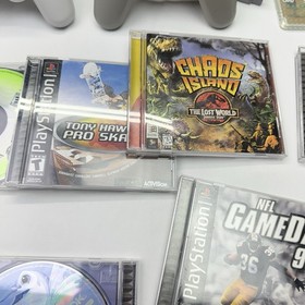 Sony PSone Slim Console Bundle Controllers Games Cords Memory Cards Works