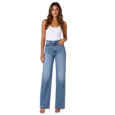Dear John Holly Super High Rise Straight Leg Jeans Size 30 Light Wash Uncuffed