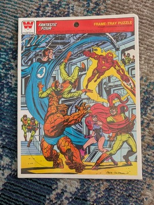VINTAGE 1977 WHITMAN FRAME-TRAY PUZZLE MARVEL THE FANTASTIC FOUR  COCKRUM NEW NM