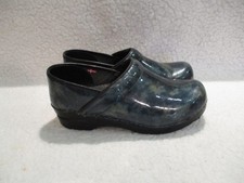 Women's, Sanita, Green, Patent Leather, Stapled Clogs, Size 38 or 7.5 to 8