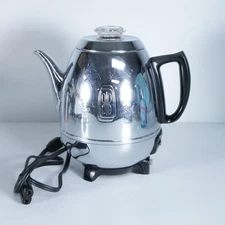 Vintage GENERAL ELECTRIC Automatic Percolator Coffee Pot 58P40 Pot Belly Chrome