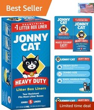 Jumbo 5-Pack Heavy Duty Tear-Resistant Litter Box Liners with Drawstring Closure