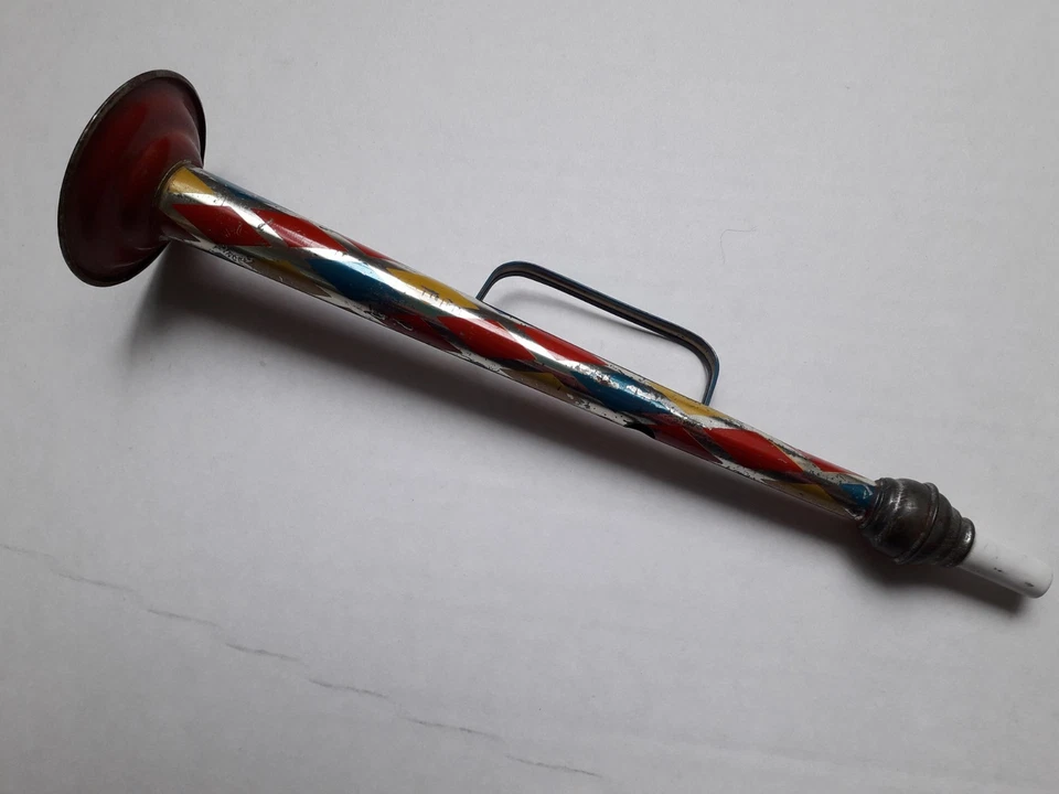 Lot jouets miniatures: 3 instruments musique anciens Accordéon, trompette, cor. - Photo 4/4