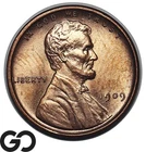 1909 VDB Lincoln Cent Wheat RED Penny, Choice Unc+ RD