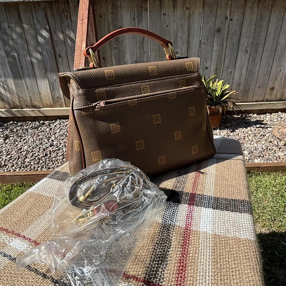 Vintage Jacques Esterel Paris Top Handle Bag – Brown Monogram – Made in France - Image 4 of 4