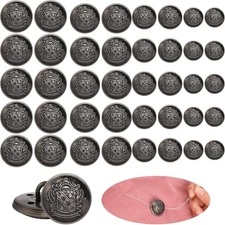 Vin Beauty 40 Pieces Antique Silver Metal 15mm, 18mm, 20mm, 25mm, 