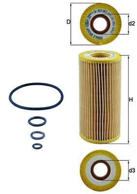 Filtro de óleo compatível com MERCEDES CL65 AMG C215, C216 6.0 03 a 13 Mahle 2751800009 Novo - Imagem 2 de 4