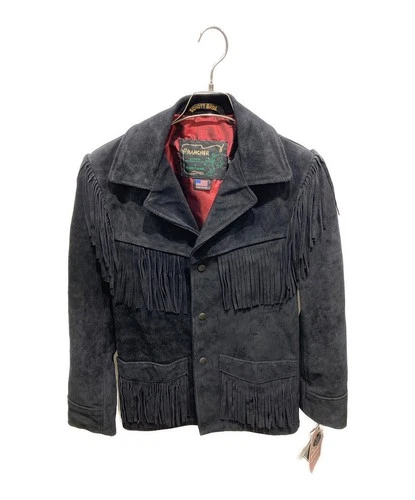 SCHOTT BROS. x AMERICAN RAG CIE Collab Fringe Leather Jacket Men's Size 32 Black - product listing photo