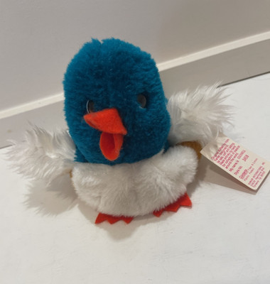 VTG Kamar Bird Sparrow Plush Stuffed Animal Soft Toy Blue White Small Vintage 5 