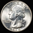 1938-S Washington Silver Quarter San Francisco Mint Choice Uncirculated BU+