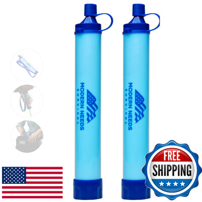 MODERN NEEDS Ready Filter Personal Water Filter Straw for Backpacking & Emergenc