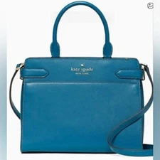 New NWT $429 KATE SPADE Large Dark Peacock Saffiano Leather Satchel Tote Bag 