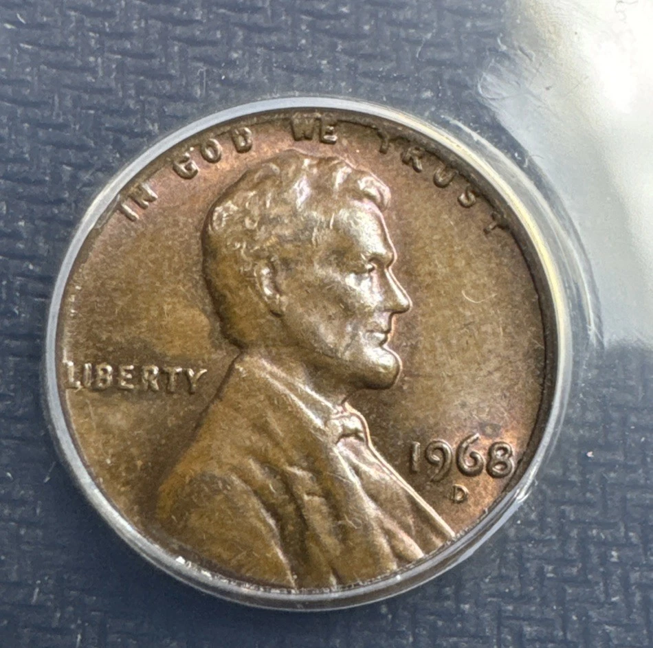 1968 D/D Error! Lincoln Memorial Cent Coin RPM-001 FS-501 AU ANACS Certified - Image 4 of 4