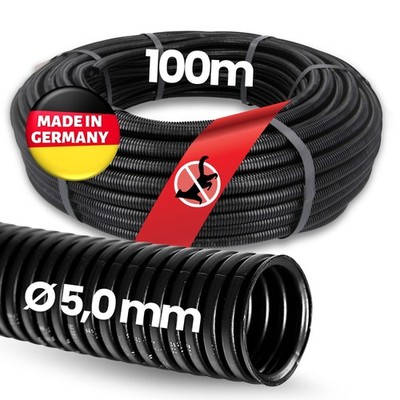 100m Kalitec corrugated pipe 5mm closed corrugated hose unslotted marten protection