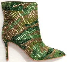 Kurt Geiger London Belgravia Camouflage Crystal Camo Booties 5 6.5 7.5 8.5 NEW