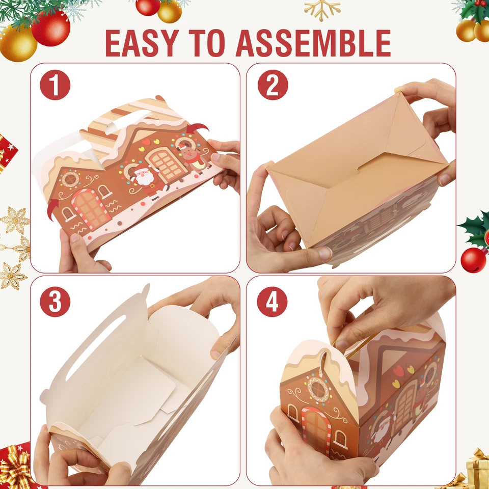 Caja de regalo de mano papel de regalo para pasteles caramelo galleta cupcakes caja Navidad Foto 4 de 4