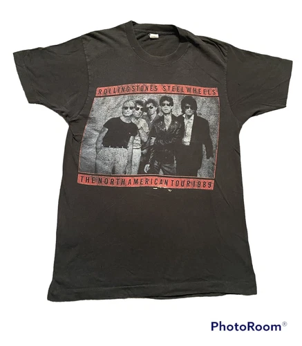 Rolling Stones Steel Wheels North American Tour 1980s vintage concert t-shirt, vintage, size S, single stitch, B+ condition
