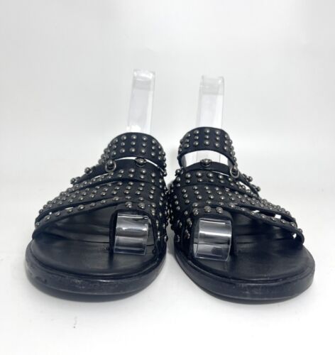 Mercer Edit Me-Yoursorry sandalo slip on in pelle nero con borchie US 8,5 EU 38 - Foto 3 di 9