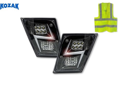 Fog Lights Black Housing Full LED Pair Compatible with Volvo VNL 2004-2017 - Bild 1 von 9