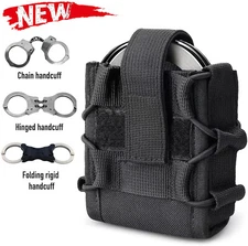 Tactical Open-Top Hinged Handcuff Holster Pouch Fit Asp / Law Enforcement Chain