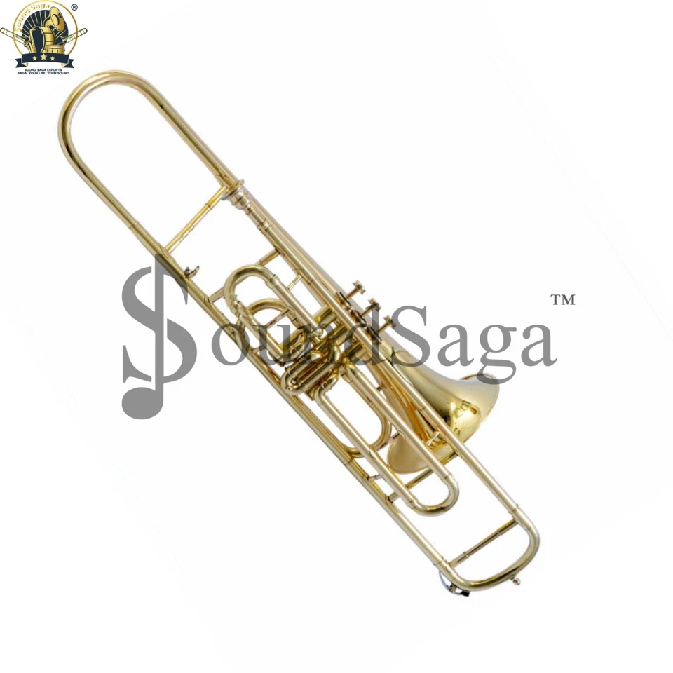 Клапанный тромбон SOUND SAGA шаг Bb, включая мундштук и чехол для переноски (золотой) - Изображение 3 из 4