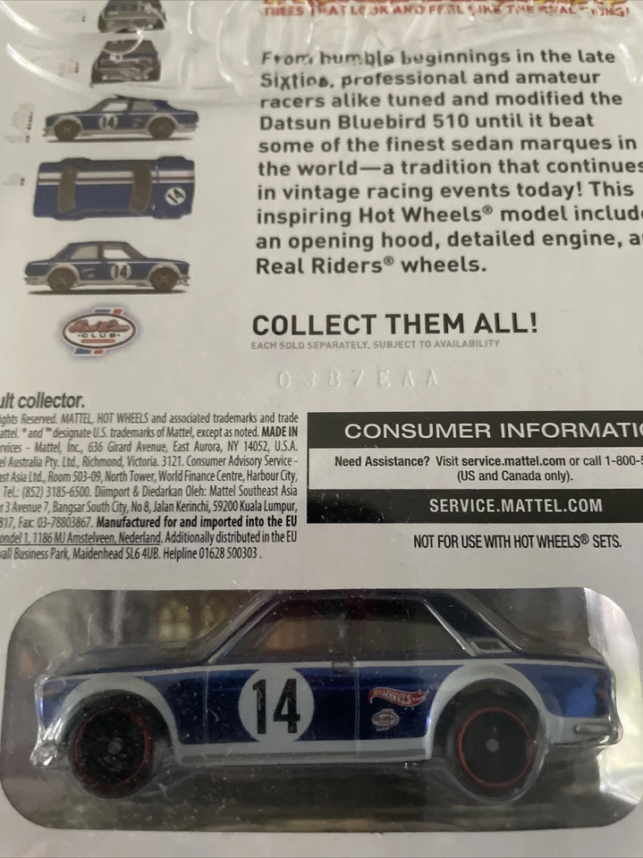 2024 ¡EXPLOTACIÓN! Hot Wheels RLC 2016 Real Riders Datsun Bluebird 510 Series 14 Foto 4 de 4