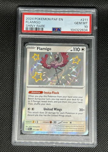 FLAMIGO 211/091 PSA 10 PALDEAN FATES SHINY RARE Pokemon SV PAF EN
