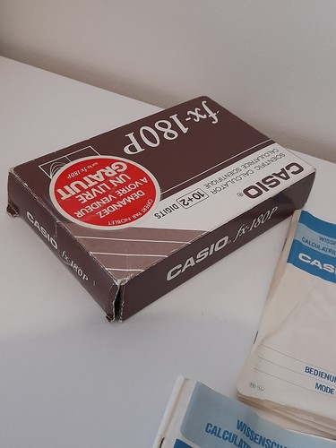 Casio fx-180P ancienne calculatrice scientifique vintage 1988 boite notices - Imagen 6 de 9