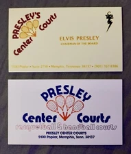 ELVIS PRESLEY Center Racquetball Courts BUSINESS CARD replica Memphis 1970’s
