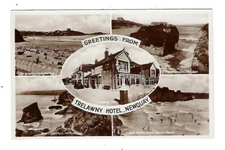 c1950's RPPC Greetings From Treawny Hotel, Newquay - Unposted