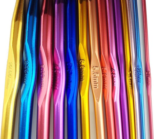 14 Sizes Aluminum Weave Craft Crochet Hook Needles Set - Knitting Needles - Alum - Picture 2 of 3