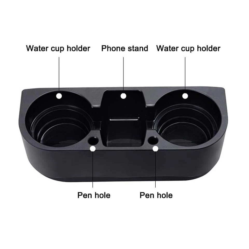 Portavasos Negro Bebida Bebida Asiento Costura Cuña Coche Auto Camión Montaje Universal Foto 3 de 4