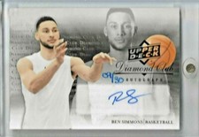 2020 Upper Deck Diamond Club Ben Simmons Autograph Exclusives 9/30 SI