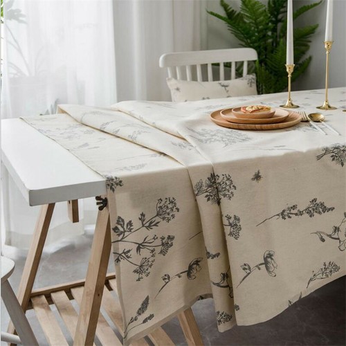 Vintage Bee Print Tablecloth Cotton Linen Table Cloth Cover Dining Home Kitchen - Imagen 11 de 19