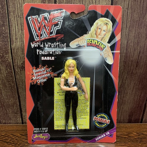 WWE WWF JusToys Bend Ems Sable Series 9 1998 Wrest...