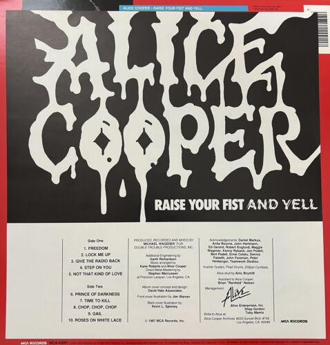 ALICE COOPER "Raise Your Fist & Yell" LP (MCA 42091, orig '87) NEAR MINT Insert - Picture 3 of 7