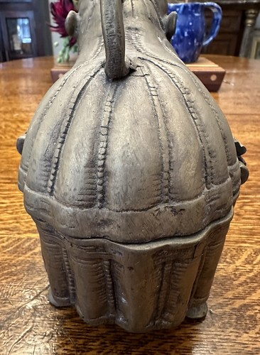 Vintage Chinese Aged Brass Vessel Fu Dog Monkey Treasure Ceremonial Box - Bild 9 von 11