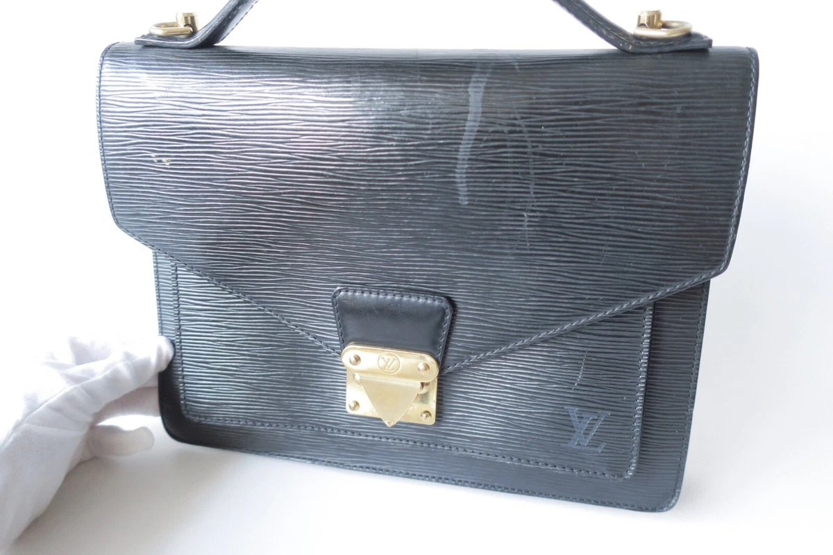 Authentic Louis Vuitton Monceau 28 Black Epi Bag #19809 | eBay