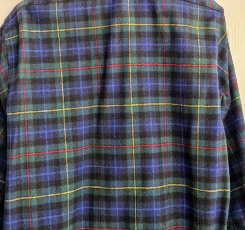 Camicia Pendleton Fireside anni 80 lana vergine SMITH TARTAN blu verde grande flanella - Foto 4 di 7