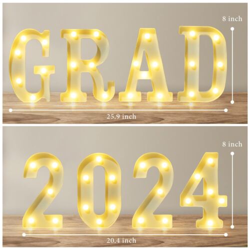2024 Grad Marquee Light Up Letters Lights Graduation Marquee Numbers Letters ... - Picture 3 of 7