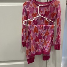 Little Sleepies Valentine Bamboo Two Piece Pajamas 5/6 Girls Used