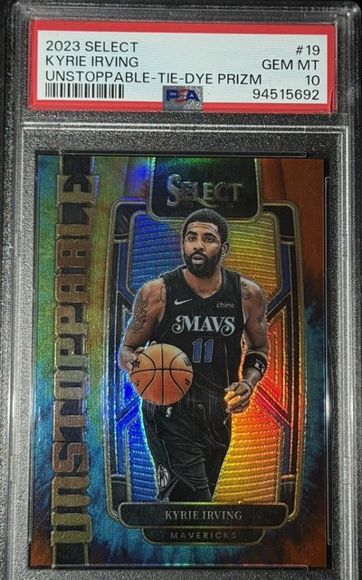 PSA 10 2023 Select Unstoppable Tie Dye Prizm/25 Kyrie Irving Mavericks POP 2
