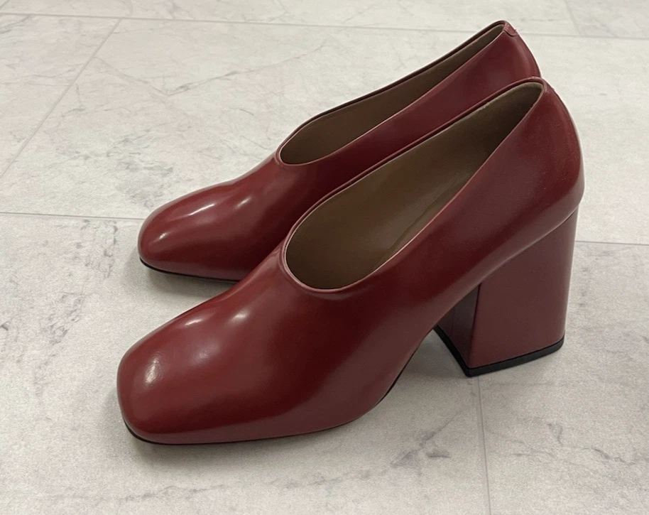 全新 MARNI Coquette 实心懒人泵 红色 尺寸:41 (美国 11) — 第 3/4 张图片
