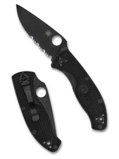 Spyderco Tenacious Lightweight Knife C122PSBBK Black Combo Edge Blade Black FRN