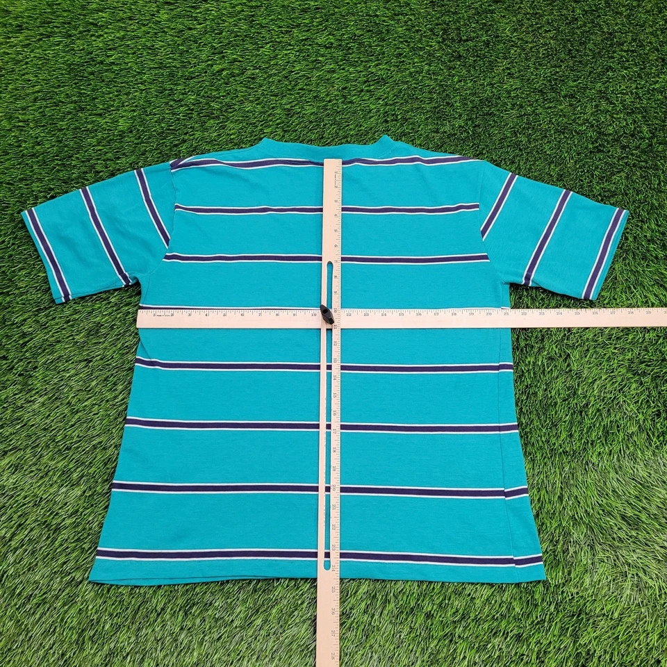 Camisa vintage años 90 rayas en blanco para mujer grande 21x24 verde EE. UU. Foto 3 de 4