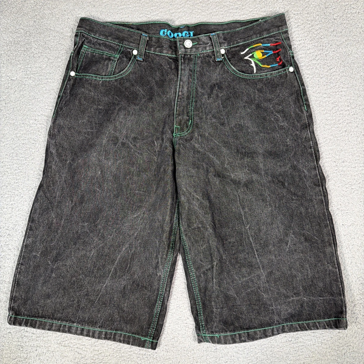 美品 00s COOGI W32 ブラックデニムショートパンツ 刺繍HIPHOP COOGI Black Shorts for Men for sale | eBay
