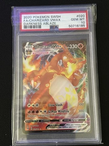 Pokemon Darkness Ablaze Charizard VMAX Full Art Ultra Rare Card 20/189 PSA 10