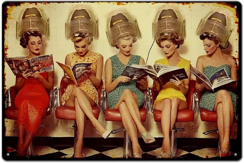 Hair Salon Tin Sign Vintage Metal Wall Art Retro Decorative Plaque 20x30cm