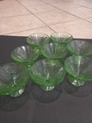 8 Federal Glass Madrid Green Cone Shape  Sherbet/Dessert Vtg Depression Set Of 8