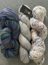 Mixed Lot of 3 Luxury Hanks Sophie's Toes, K1C2, Lorna's Laces, Merino, Silk